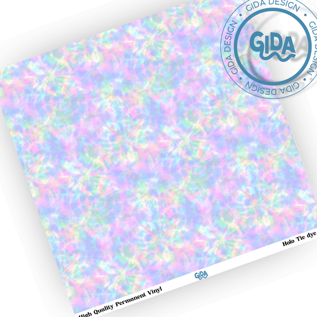 Tie Dye Holo Patterned Vinyl