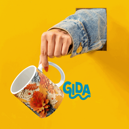 3D - Autumn Flowers 20 oz straight tumbler Printed Vinyl