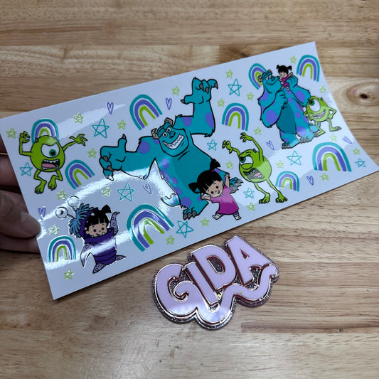 UV DTF Stickers Wraps - Big Monster friends Libbey cup Wrap