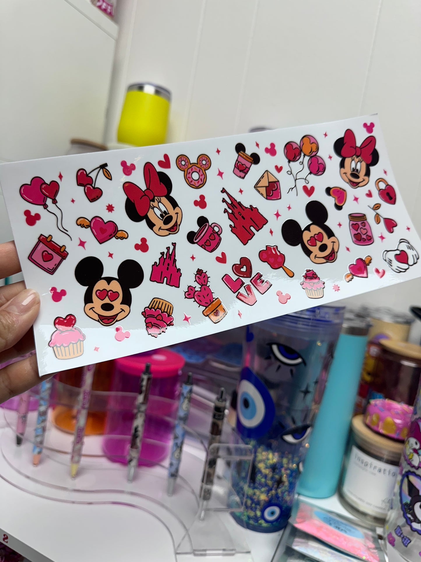 UV DTF WRAP - Ratoncita pink items Libbey cup Wrap - STICKER