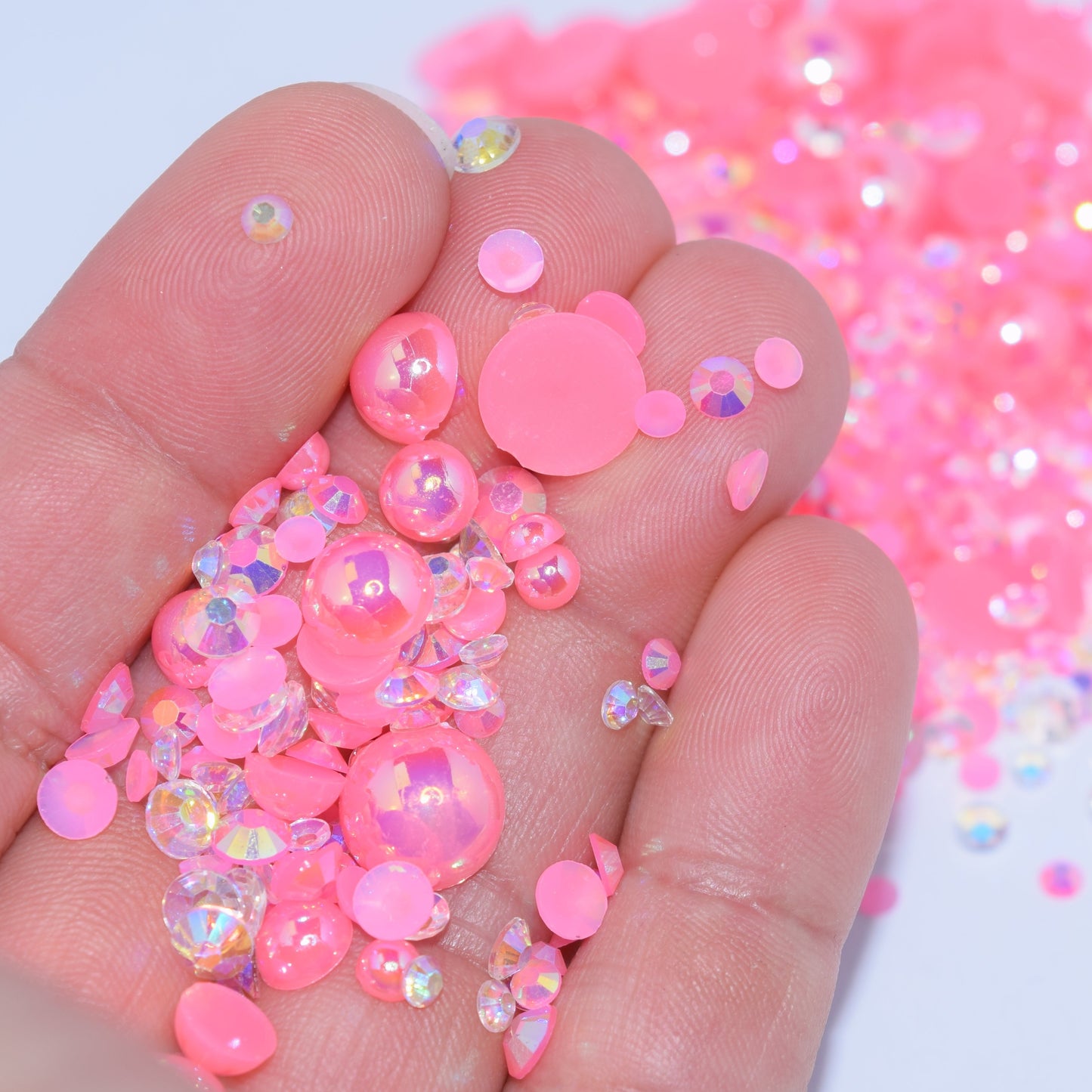Pink Sunset Flat Back Pearl Mix - 1.2 oz