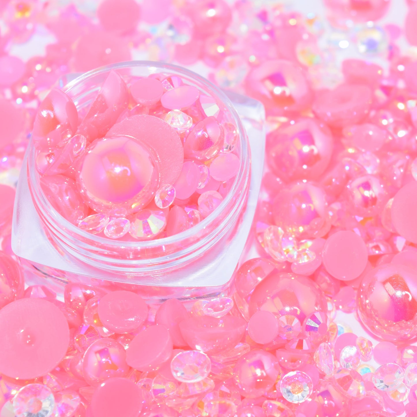 Pink Sunset Flat Back Pearl Mix - 1.2 oz