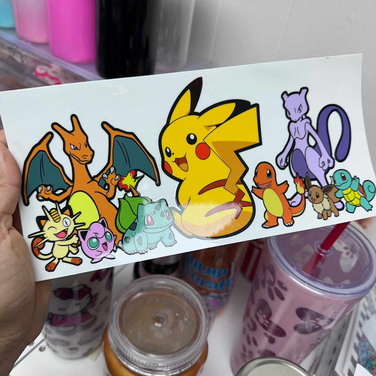 UV DTF Stickers Wrap - Blacky Pokemon libbey cup Wrap Sticker