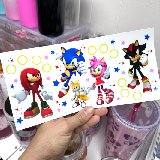 UV DTF Stickers Wrap - Sonic Golden Rings libbey cup wrap STICKER