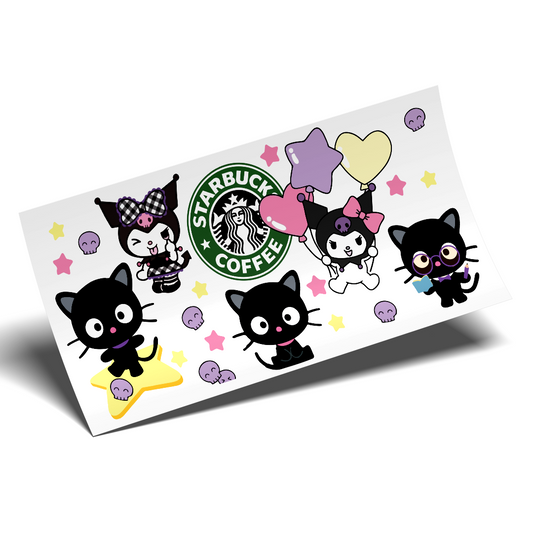 Cup Wrap Sticker UV DTF - CHOCOCAT COFFEE KURO
