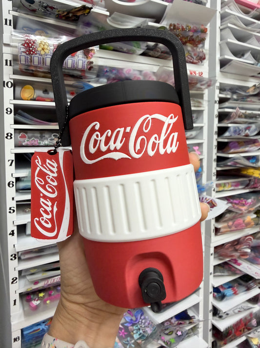 3D Printed set Barrel Can cooler, opener, lid and keychain for regular sodas 12 oz