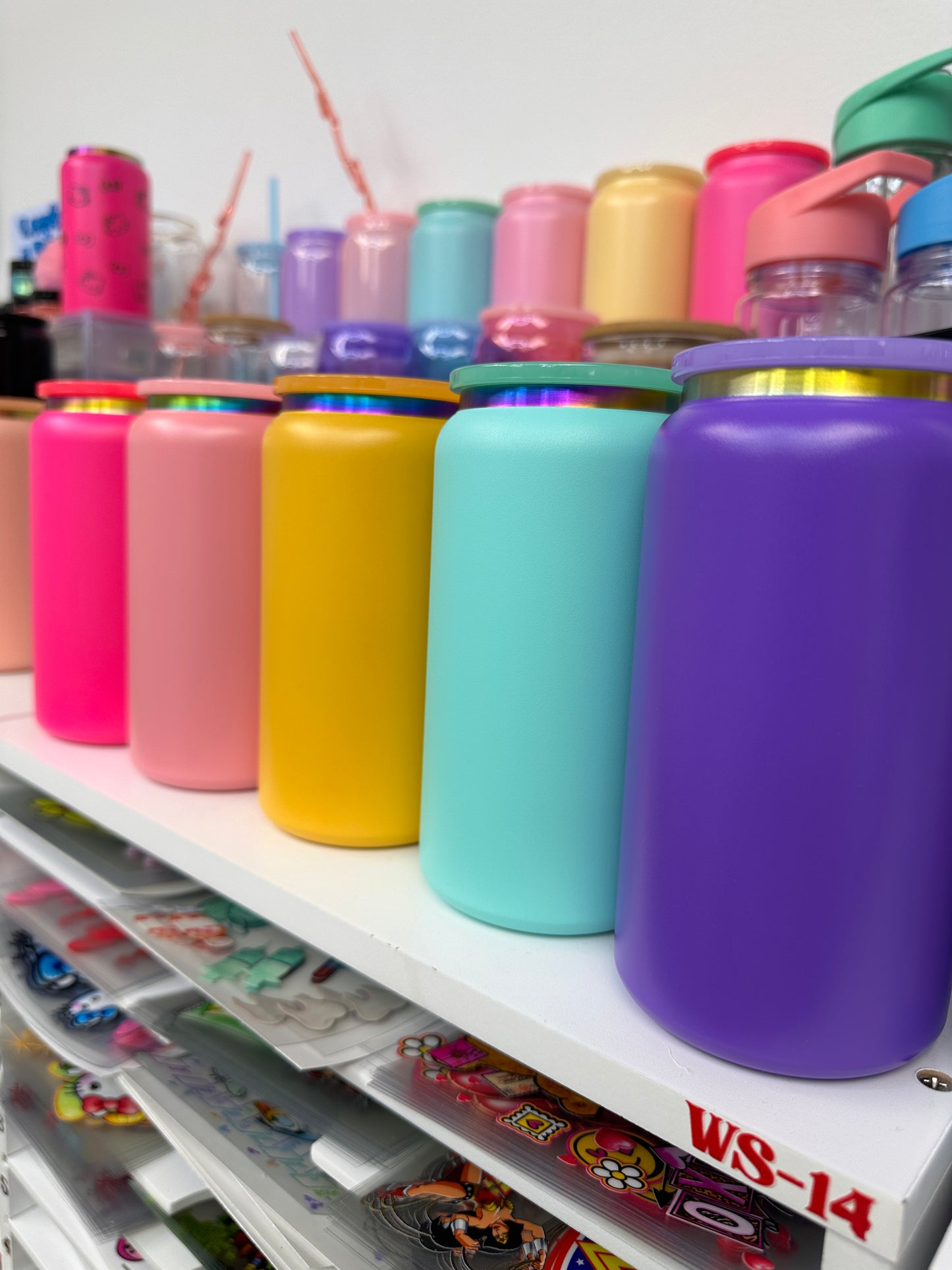 16 Oz Rainbow Sublimatable Stainless Steel Can - matte