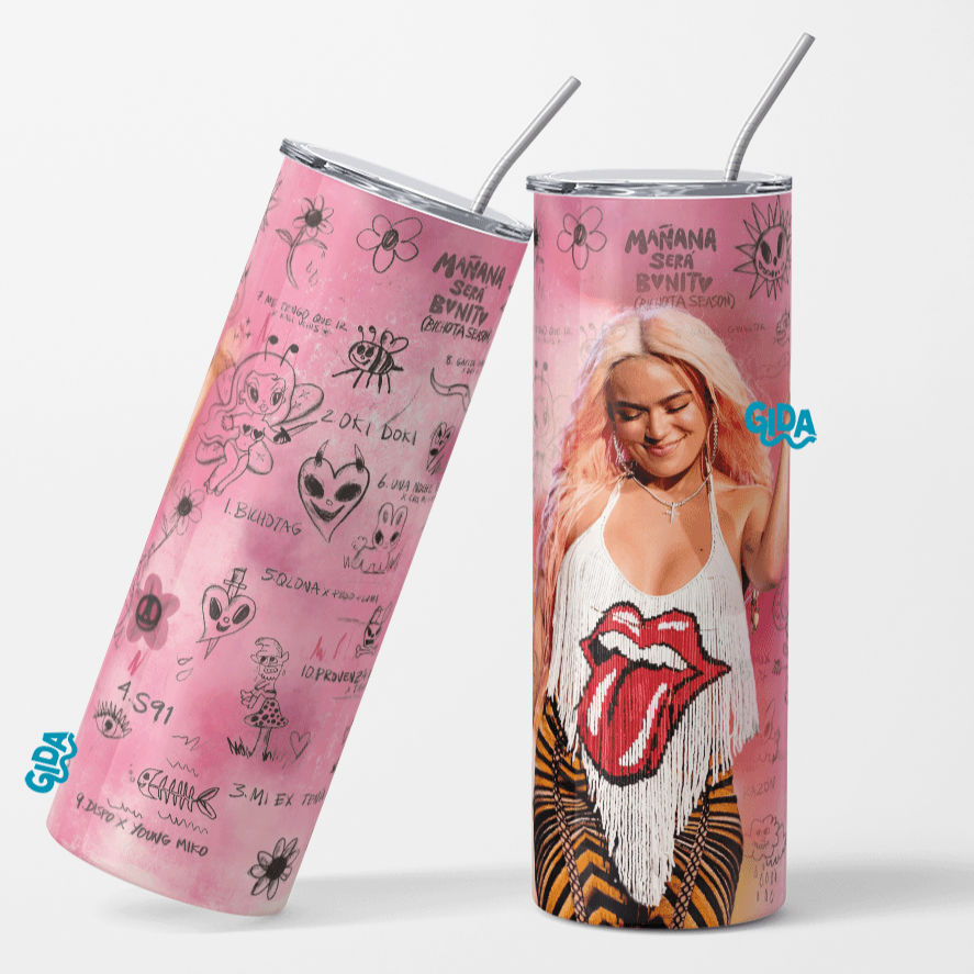 Karol G - ROCK AND ROLL Straight 20oz Tumbler wrap Vinyl