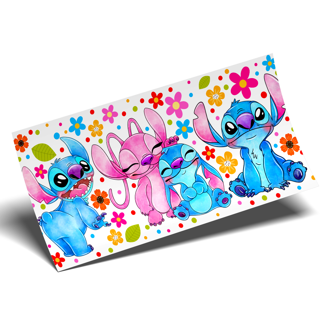 Cup Wrap Stickers UV DTF Wrap - Pink Sticker dots and flowers 16oz Libbey cup Wrap