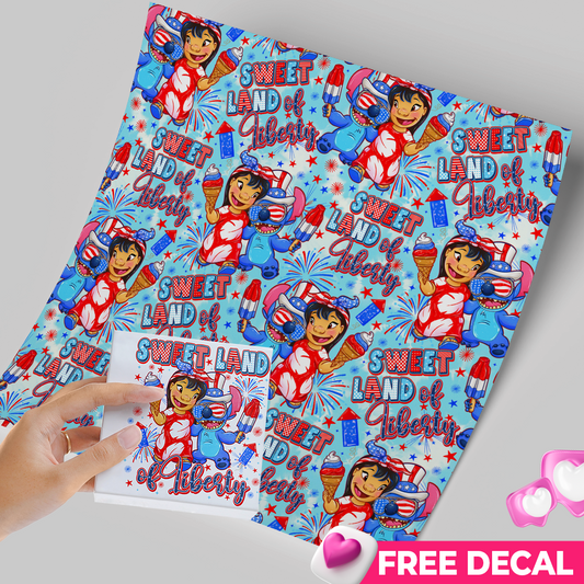 High-Quality Printed Adhesive Vinyl – Permanent Finish 12x12" STITCH Liberty / Free Uvdtd decal