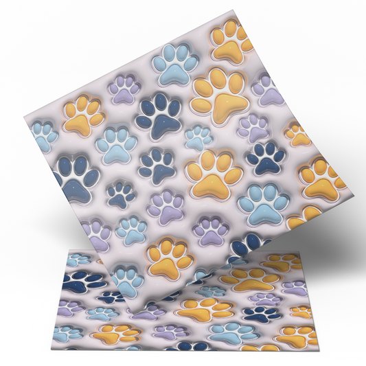 Printed Vinyl 3D - Puppy Paws Straight 20oz Tumbler wrap Vinyl