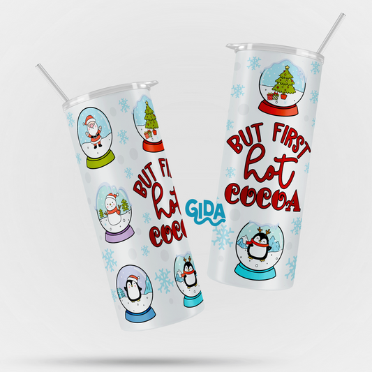 UV DTF - 20oz But First Hot Cocoa Christmas