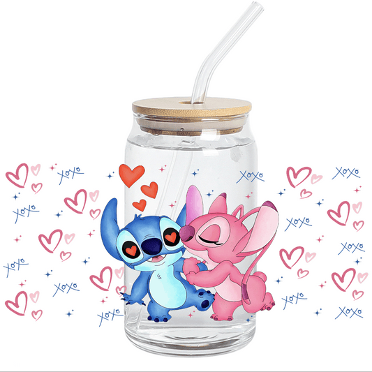 UV DTF WRAP - XOXO XOXO XOXO BLUE libbey cup Wrap