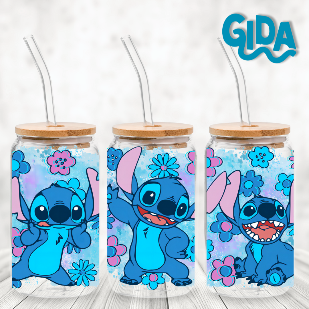 UV DTF - Full blue background Libbey Wrap