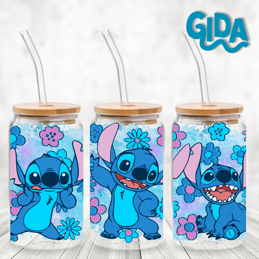 UV DTF - Full blue background Libbey Wrap