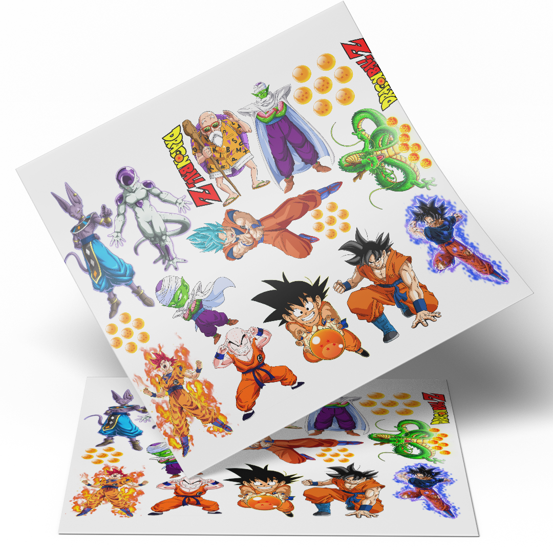 UV DTF Sheet Stickers - Dragon Ball 9.5x10 inches