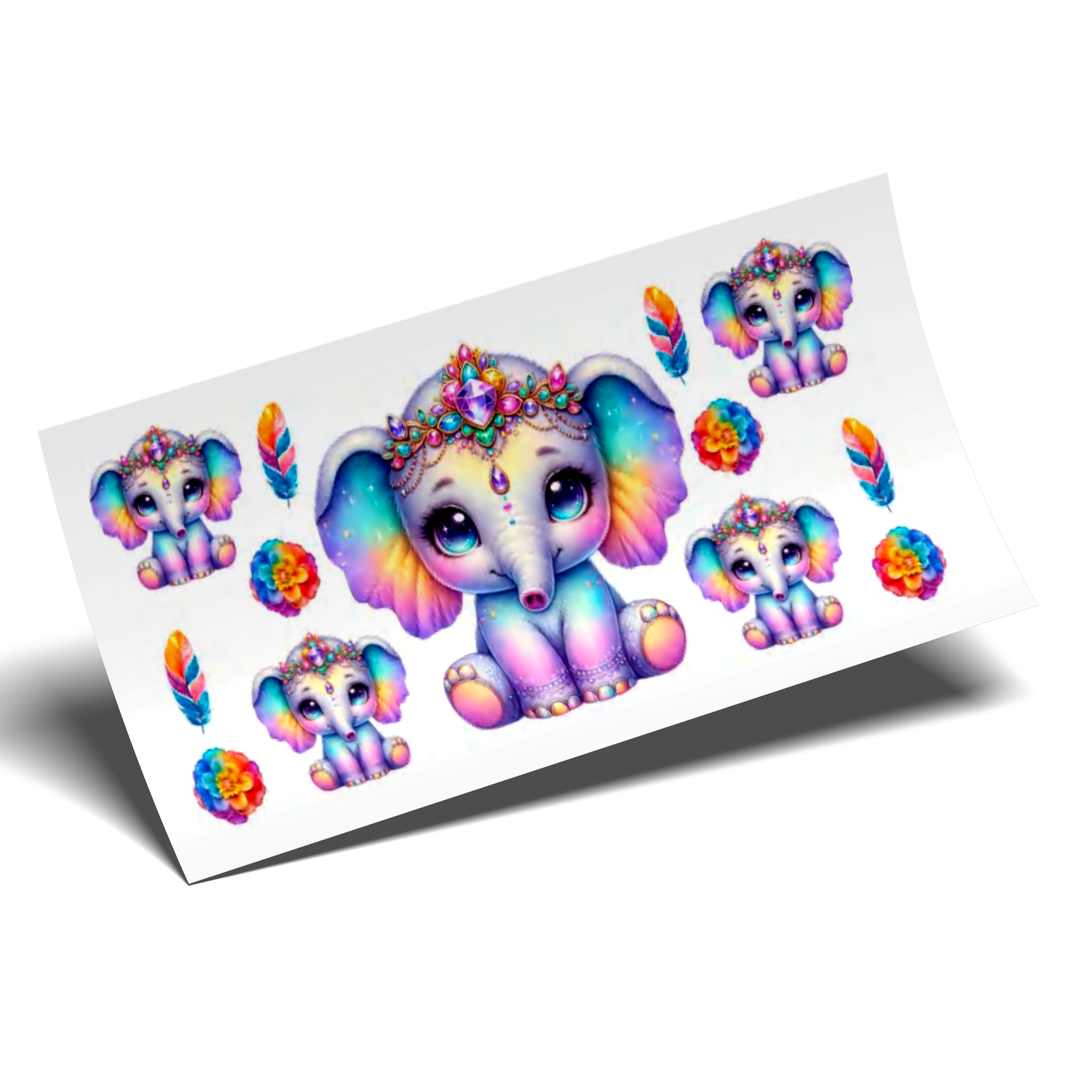 Cup Wrap Sticker UV DTF - Queen Elephant