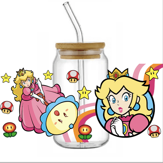 UV DTF - Libbey Miss Peach Glass Can Wrap 12 oz