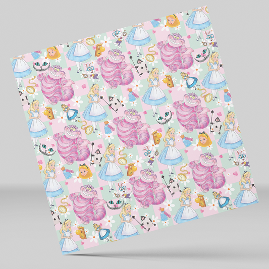 12x12" Permanent Printed Vinyl - Alice Pattern Seamless