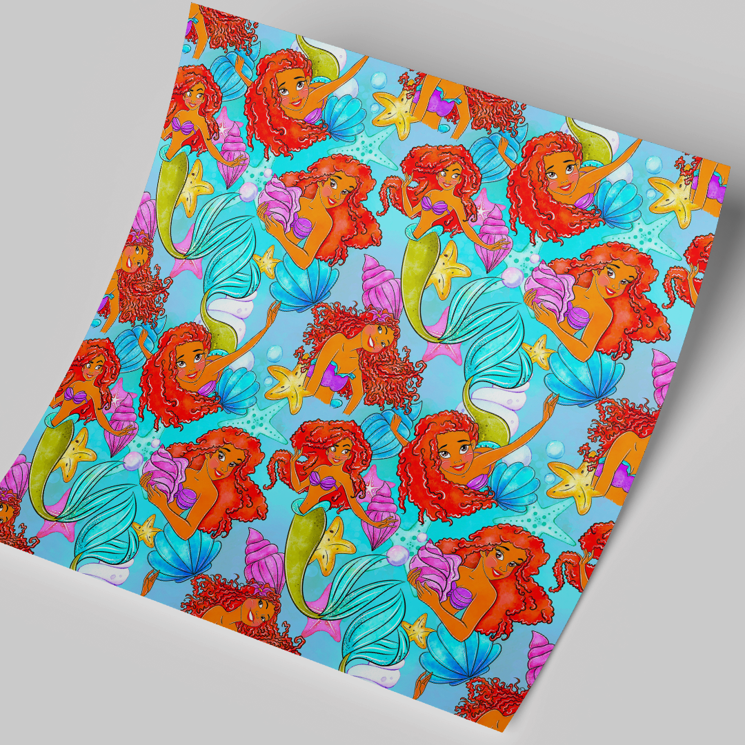 12x12" Permanent Printed Vinyl - Little Mermaid