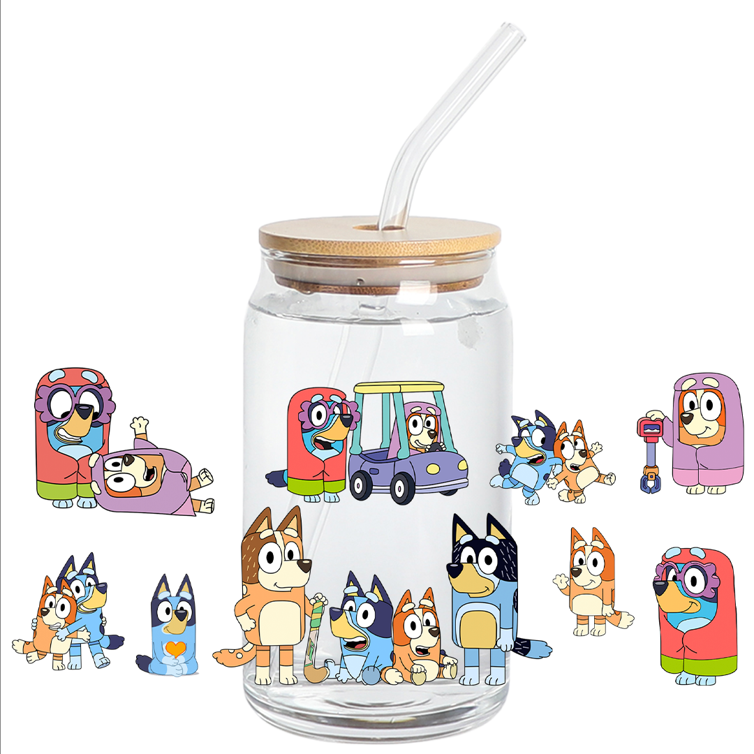 Cup Wrap Stickers UV DTF - Bluey Cuteness cup Wrap