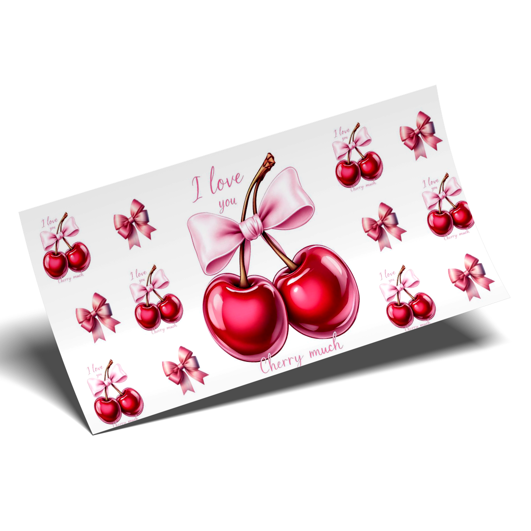 Cup Wrap Sticker UV DTF - Cherries Love you