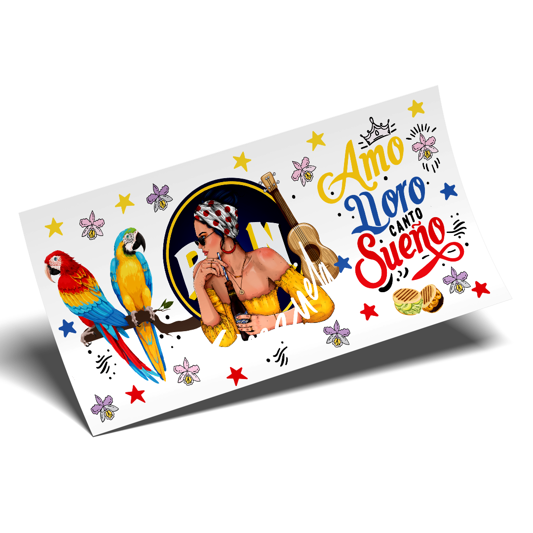 Cup Wrap Sticker UV DTF - Amo, Lloro, Canto, Sueño