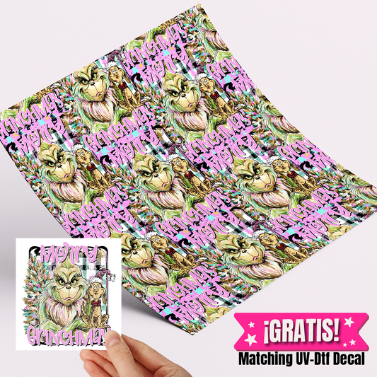 High Quality Printed Adhesive Vinyl – Permanent Finish 12x12" animal print grinch / Free Uvdtd decal