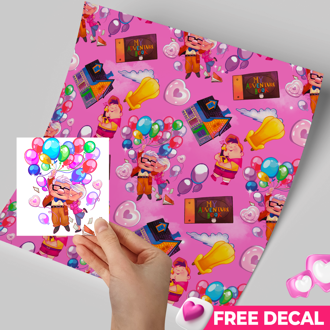 High-Quality Printed Adhesive Vinyl – Permanent Finish 12x12" Pink Up / Free Uvdtd decal