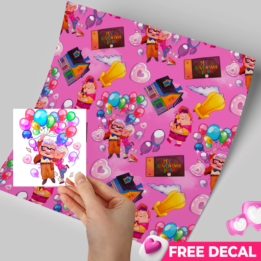 High-Quality Printed Adhesive Vinyl – Permanent Finish 12x12" Pink Up / Free Uvdtd decal