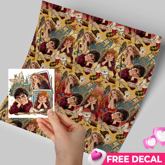 High-Quality Printed Adhesive Vinyl – Permanent Finish 12x12" Golden HP / Free Uvdtd decal (Copy)