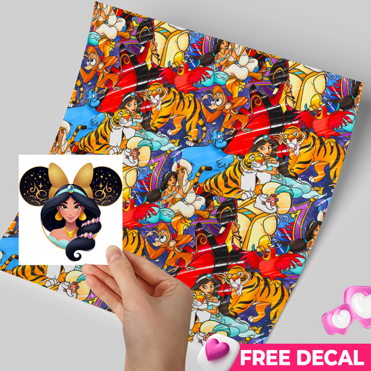 Printed Vinyl Sheet 12x12 " Permanent Vinyl - Free decal - Jasmine