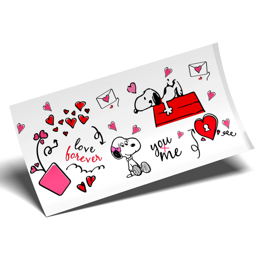 Cup Wrap Sticker - UV DTF Love snoopy YOU+ME