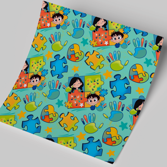 Printed Vinyl Sheet 12x12 " Permanent Vinyl - Autism