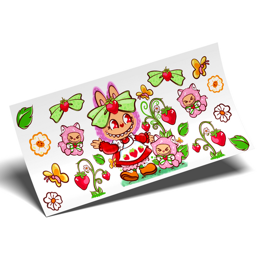 UV DTF Wrap Stickers - Labubus Strawberry Shortcake