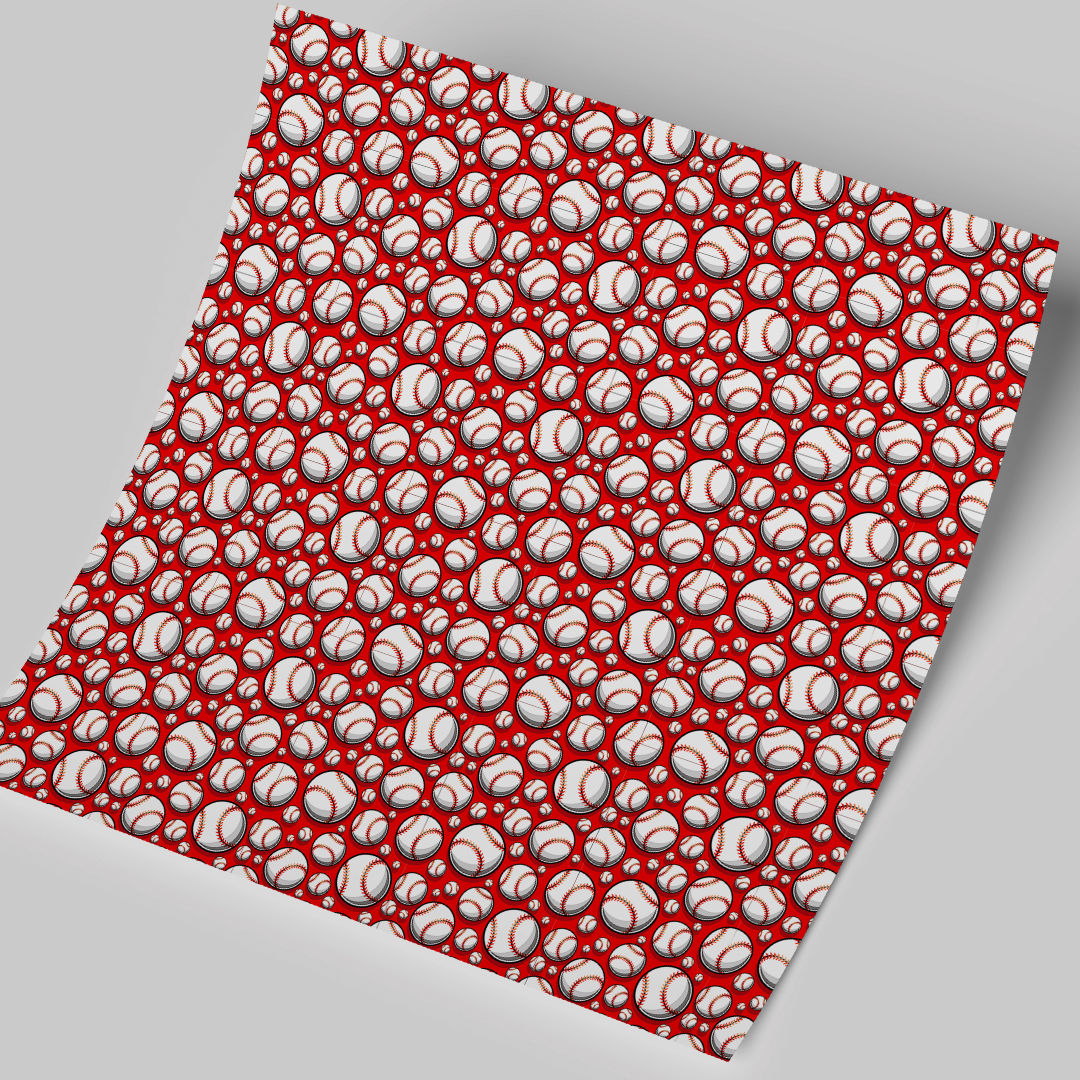 Printed Vinyl Sheet 12x12 " Permanent Vinyl - Baseball Ball seamless Pattern