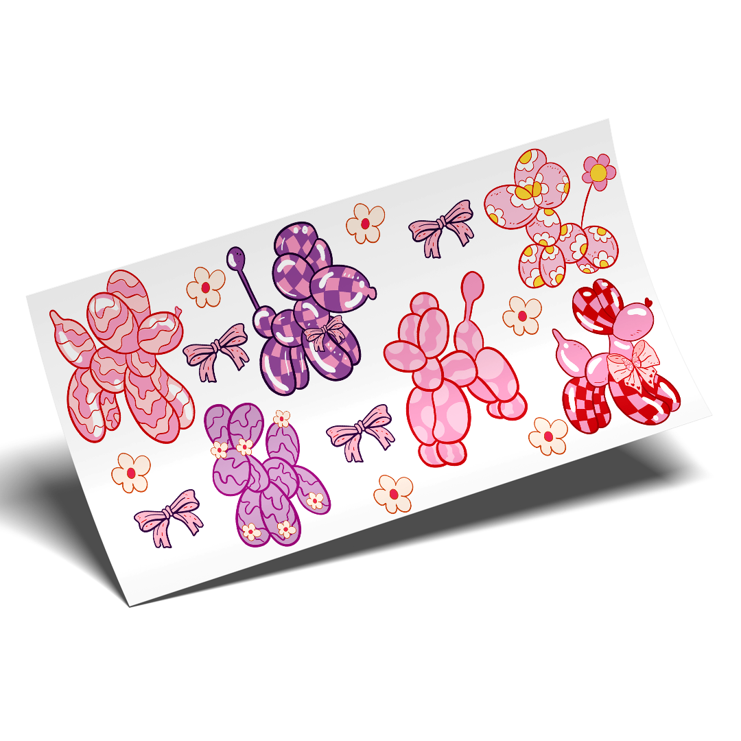 Cup Wrap Sticker UV DTF - Coquette's Artists Balloon