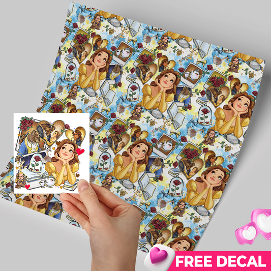 High-Quality Printed Adhesive Vinyl – Permanent Finish 12x12" Bella / Free Uvdtd decal