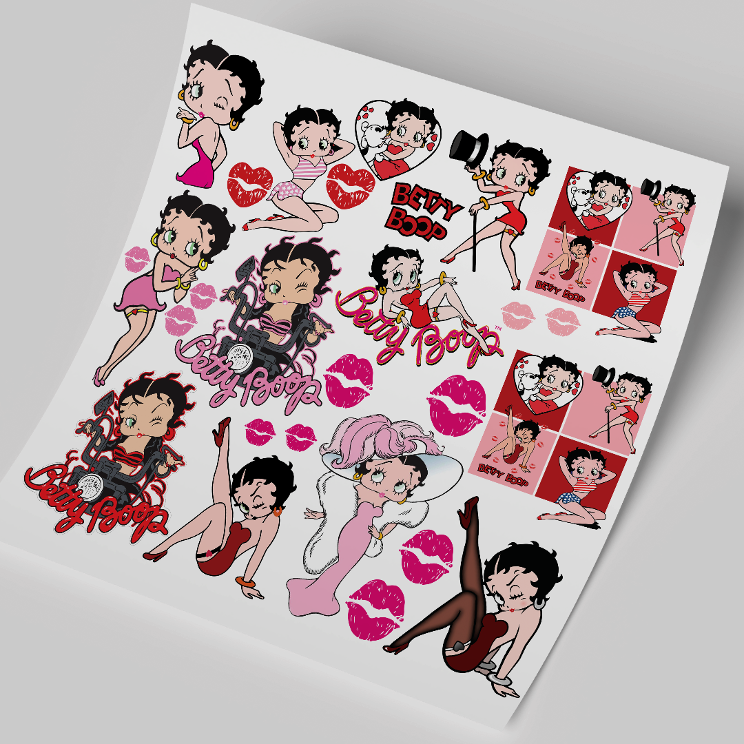 UV DTF WRAP - Betty Boop Sheet 11x10 inches