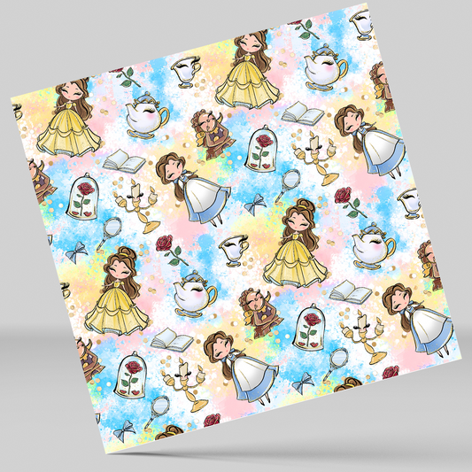12x12 inches Belle Princess Multicolors Splash Patterned Vinyl