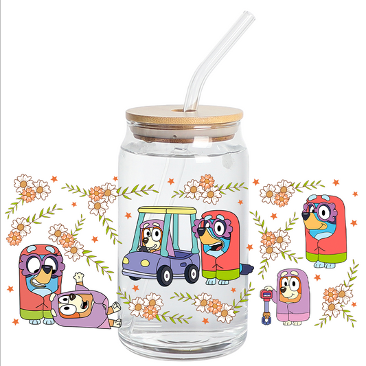 Cup Wrap Stickers UV DTF - More Bluey cup Wrap
