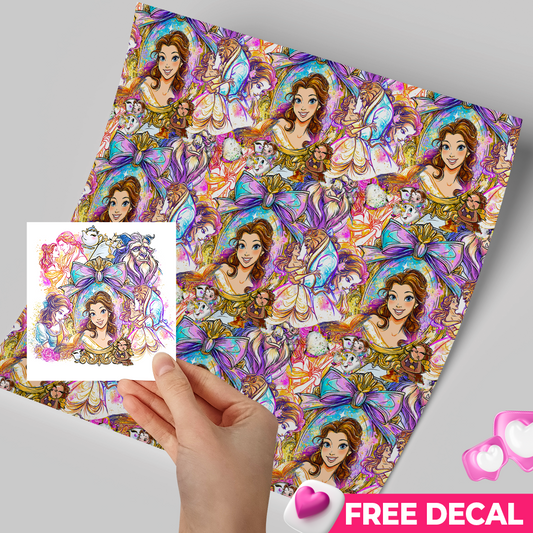 Printed Vinyl Sheet 12x12 " Permanent Vinyl - Bella Seamless