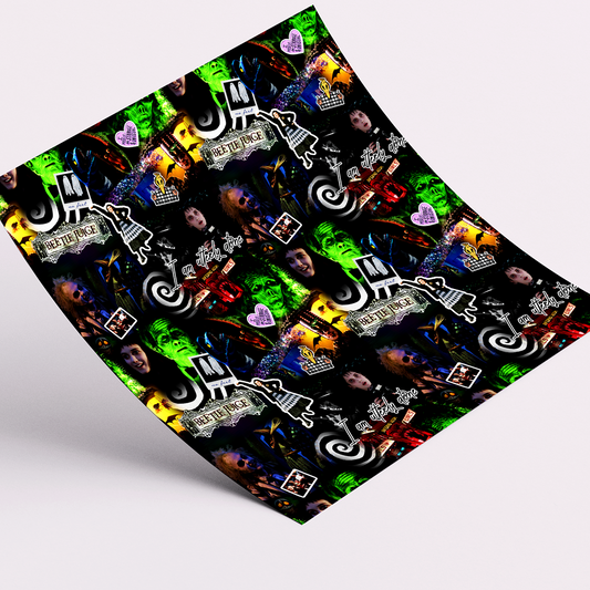 High-Quality Printed Adhesive Vinyl – Permanent Finish 12x12" Beetlejuice