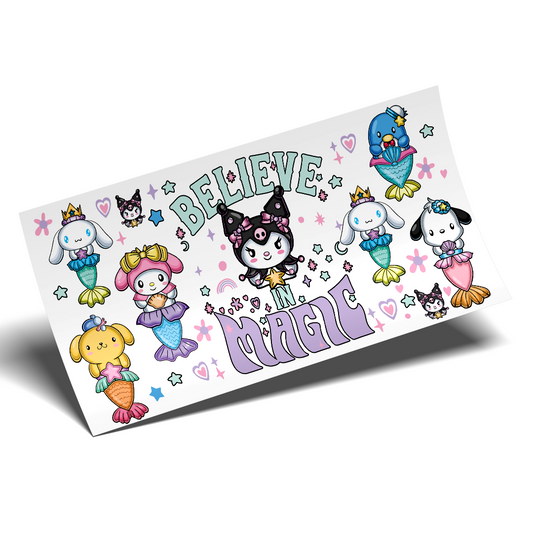 Cup Wrap Sticker UV DTF - Believe in magic mermaids