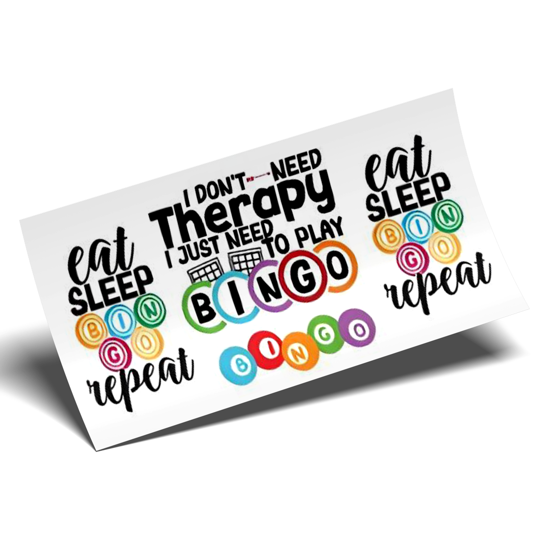Cup Wrap Stickers UV DTF - Bingo