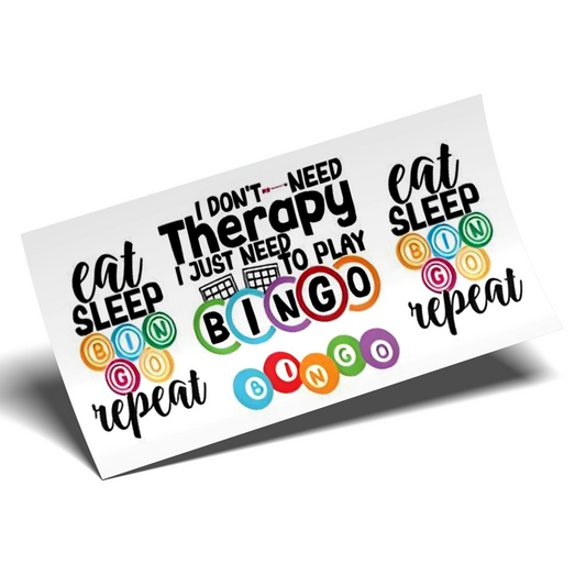 Cup Wrap Stickers UV DTF - Bingo