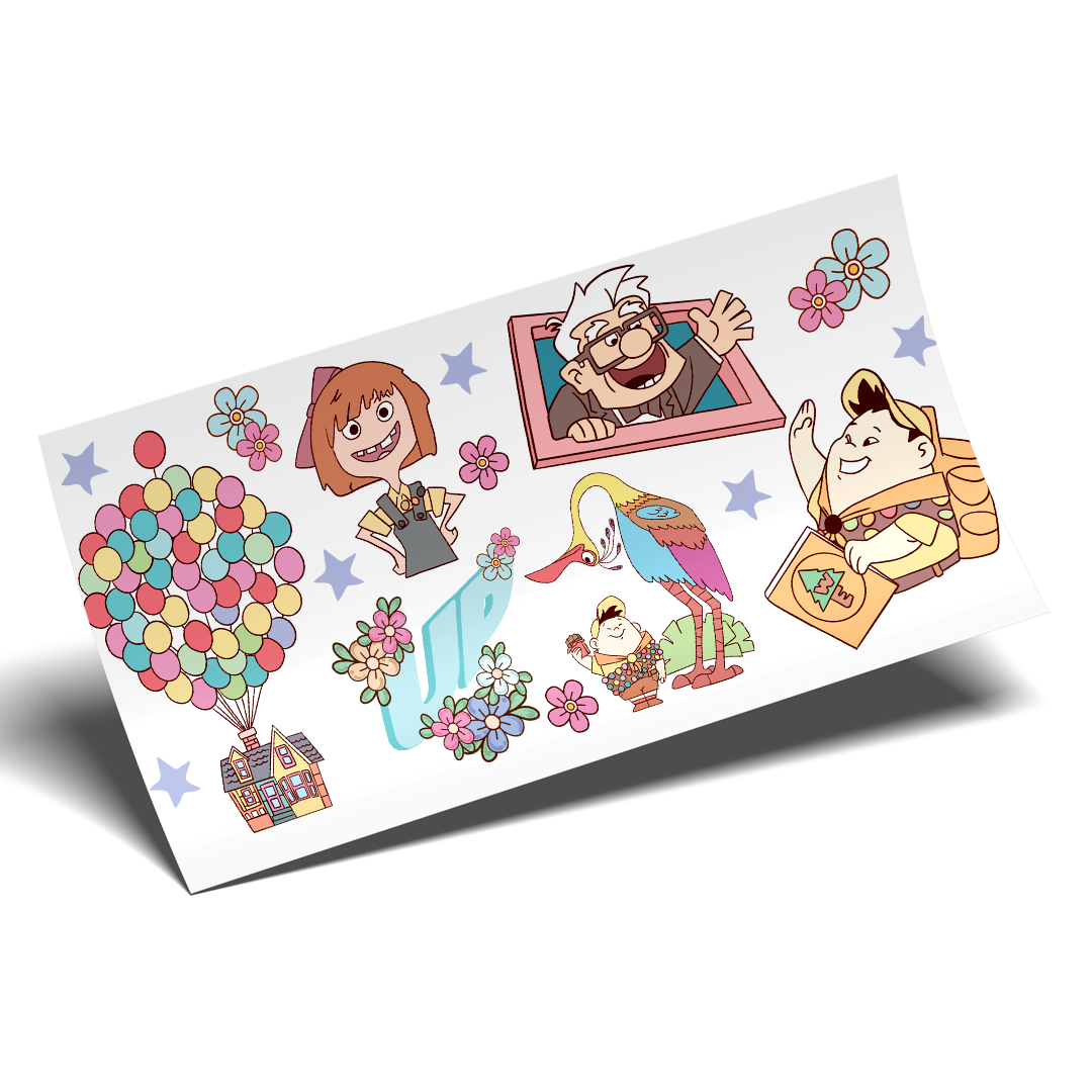 UV DTF WRAP - Up cartoon comic carl elie Libbey Wrap up movie