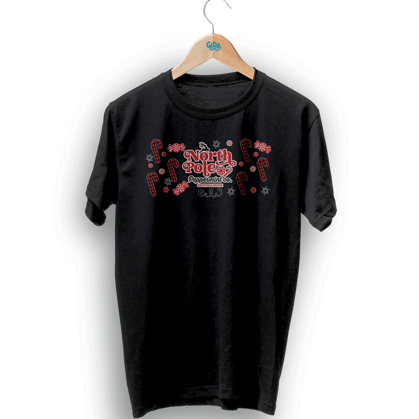 DTF - North Pole Black Candy Cane
