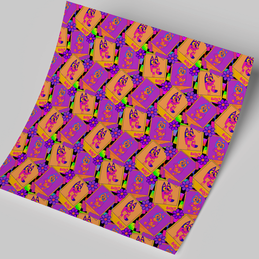 Printed Vinyl Sheet 12x12 " Permanent Vinyl - Blueeyy Neon