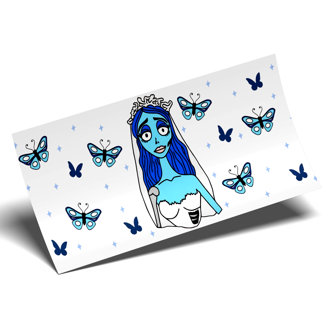 Cup Wrap Stickers UV DTF Wrap - Blue Dead Princess Libbey cup Wrap